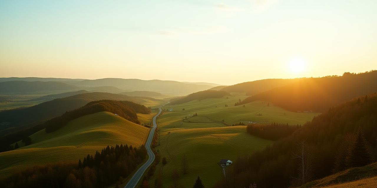 Roadside panorama of Czech countryside